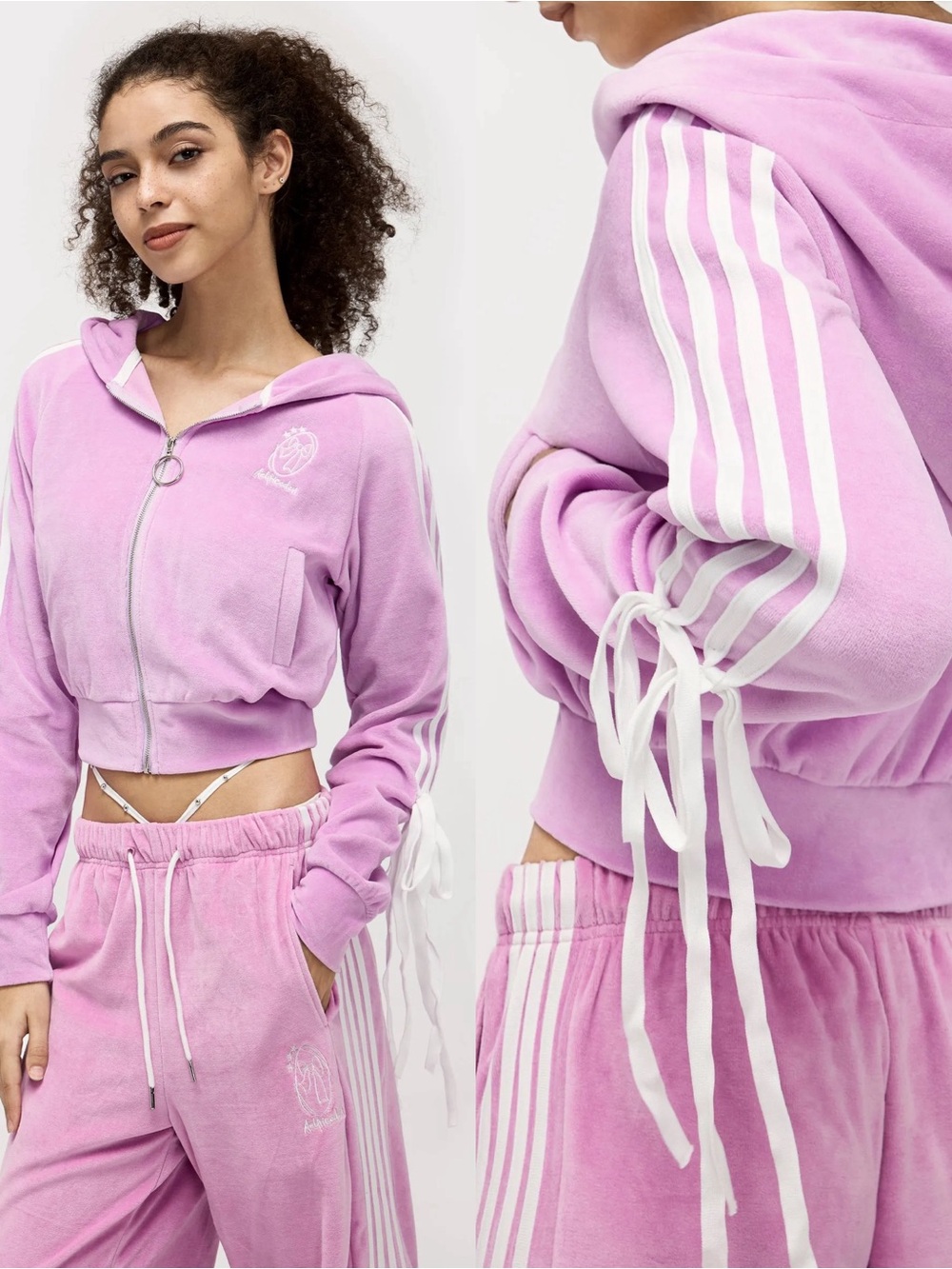 NWT Aelfric Eden Ribbon Bow Velour Y2K Coquette Hoodie Sz S 🧡🍄